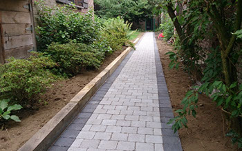 Pavés béton et bordure en bille de chêne – Marcq-en-Barœul